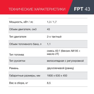 Бензиновый триммер FUBAG FPT 43 в Махачкале фото