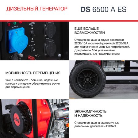 FUBAG Дизельный генератор с электростартером и коннектором автоматики DS 6500 A ES в Махачкале фото