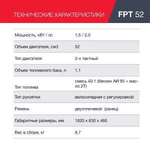 Бензиновый триммер FUBAG FPT 52 в Махачкале фото