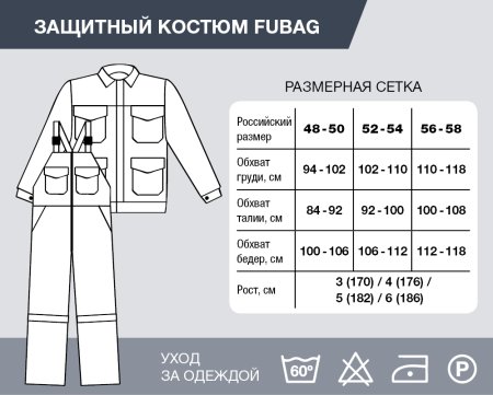 Защитный костюм Fubag размер 52-54 рост 3 в Махачкале фото