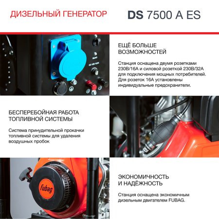 FUBAG Дизельный генератор с электростартером и коннектором автоматики DS 7500 A ES в Махачкале фото