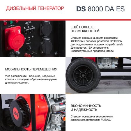 FUBAG Дизельный генератор (трехфазный) с электростартером и коннектором автоматики DS 8000 DA ES в Махачкале фото