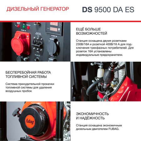 FUBAG Дизельный генератор (трехфазный) с электростартером и коннектором автоматики DS 9500 DA ES в Махачкале фото
